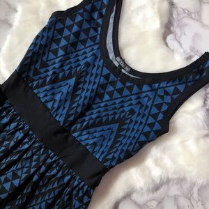 Blue and Black pattern dress
